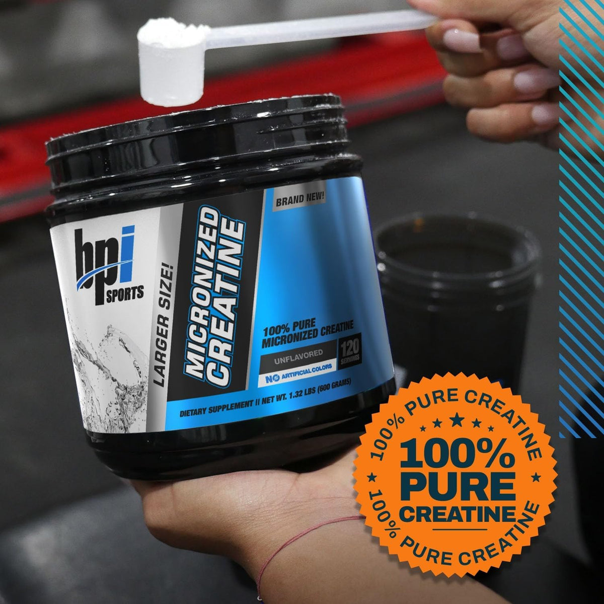 BPI Sports Micronized Creatine – Créatine Micronisée 100 % Pure, Sans Arôme, 120 Portions (600 g)