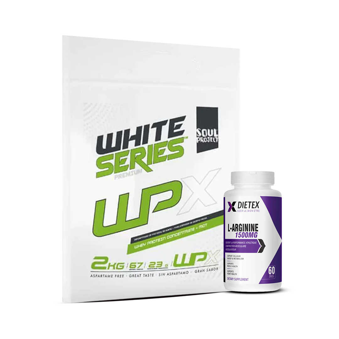 Whey Protein White series 2kg + L-arginine 1500mg dietex 30 caps