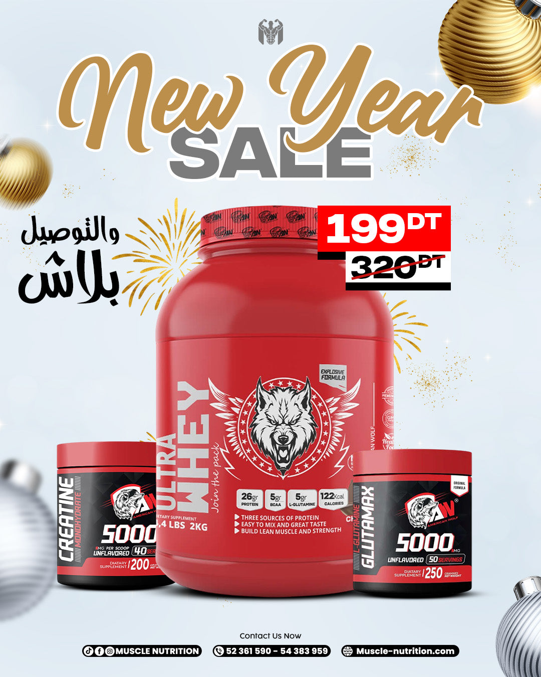 PACK Ultra whey + 200g glutamine + 200g creatine