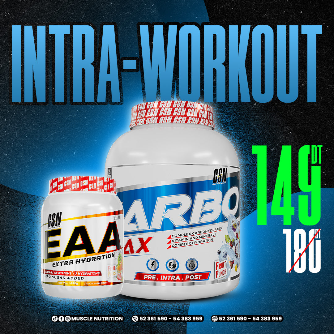 Pack Intra-Workout GSN – EAA + Carbo Max | Hydration, Énergie & Performances