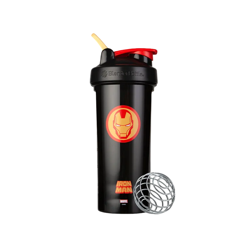 Shaker BlenderBottle Pro 28 Iron Man Marvel - Bouteille Mélangeur 828 ml