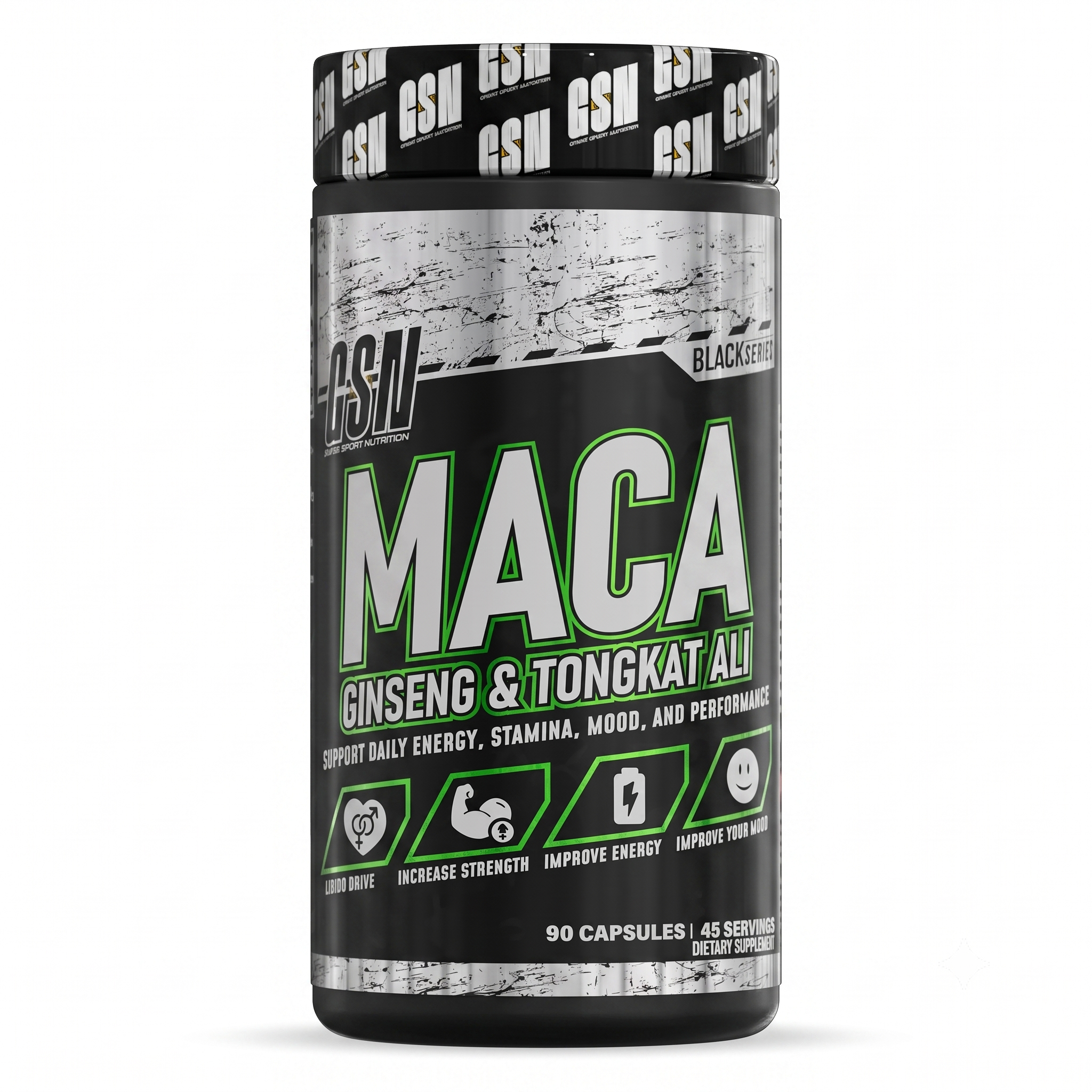 Maca, Ginseng & Tongkat Ali GSN Black Series - 90 Capsules