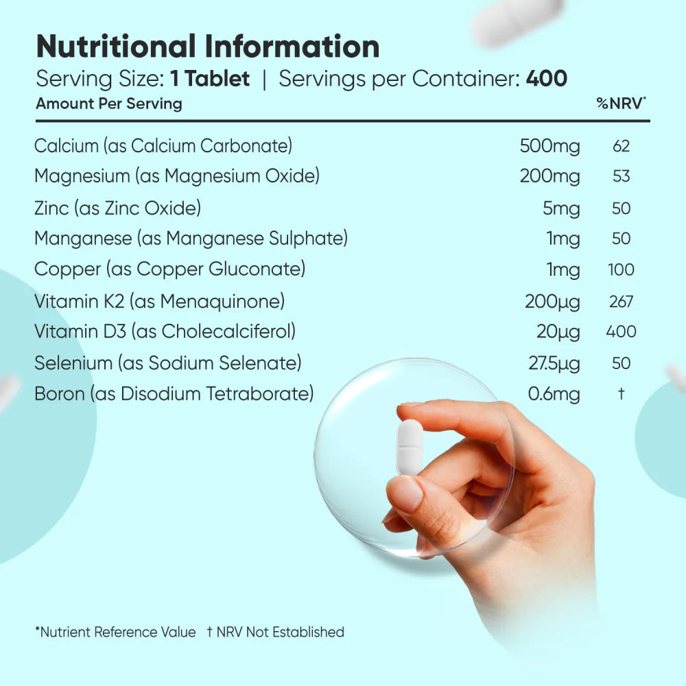 CALCIUM, MAGNESIUM & ZINC WITH VEGAN VITAMIN D3 - WEIGHTWORLD 400 TABLETS
