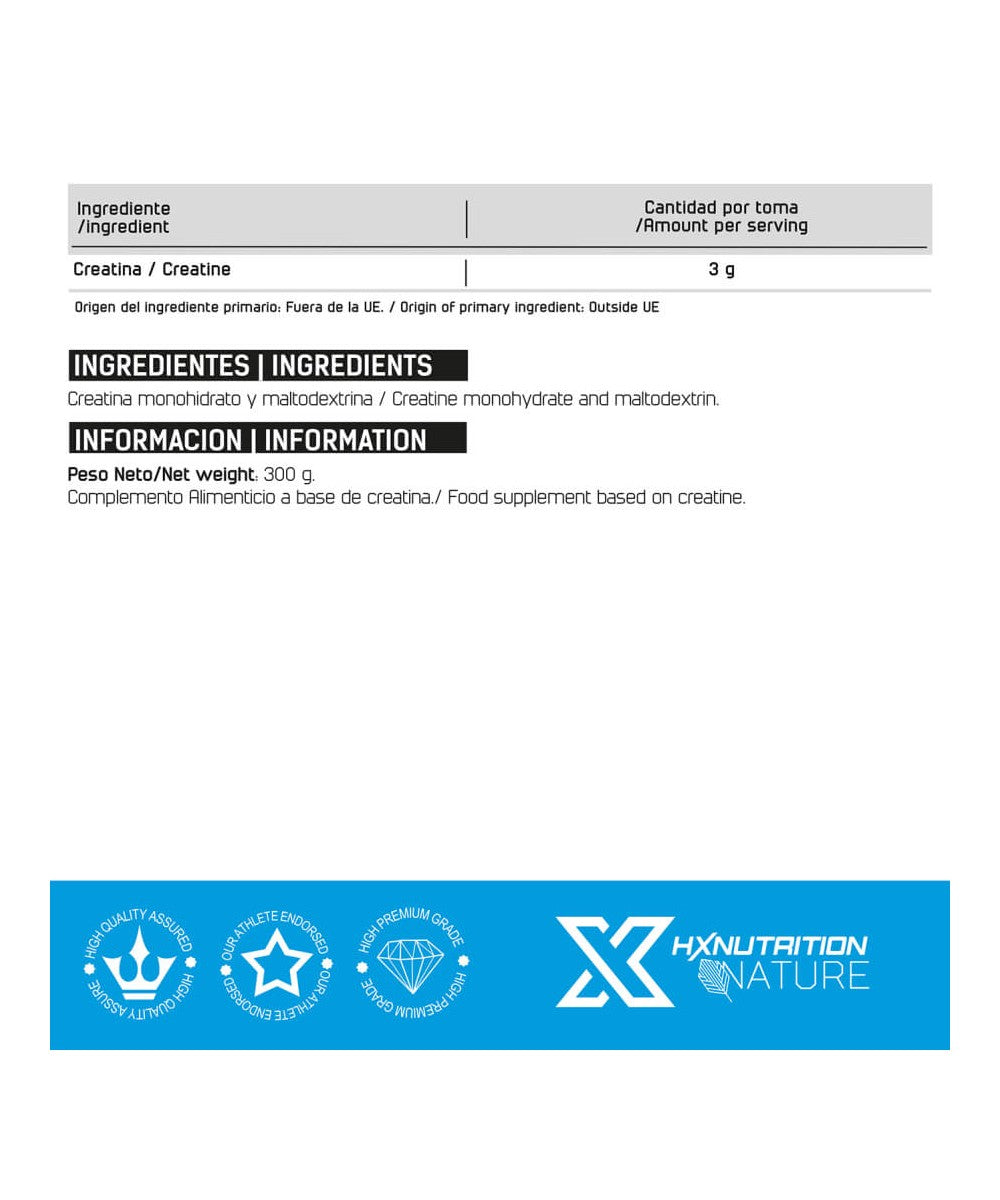 Créatine Monohydrate - HX Nutrition 300g