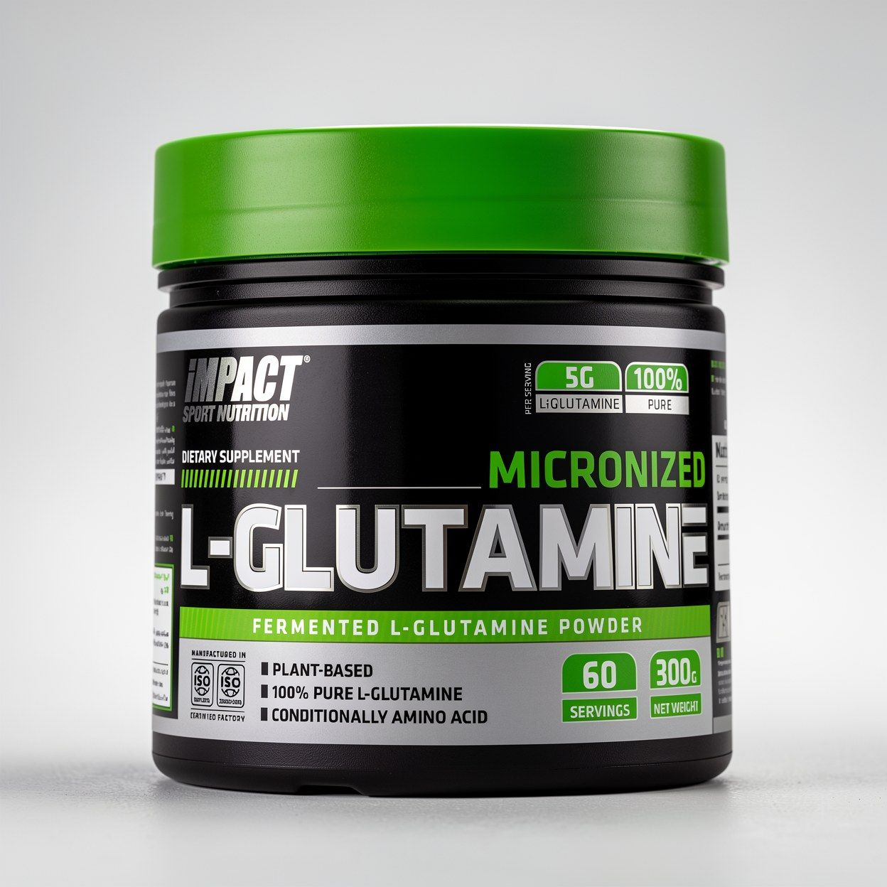 Micronized L-Glutamine Impact Sport Nutrition - Poudre Pure 300g
