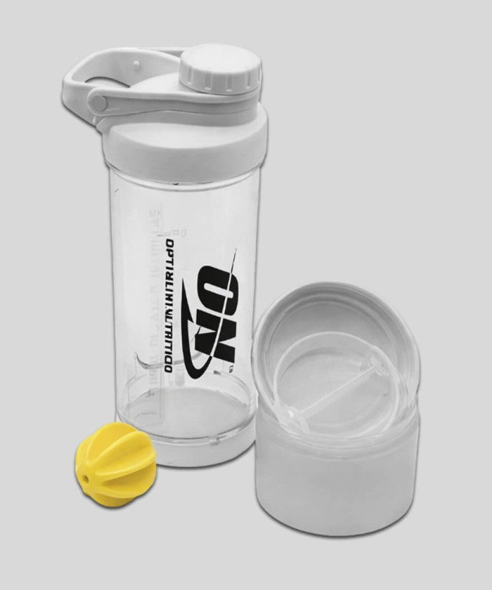 Shaker Optimum Nutrition 600 ml – Compartiment de Rangement Intégré