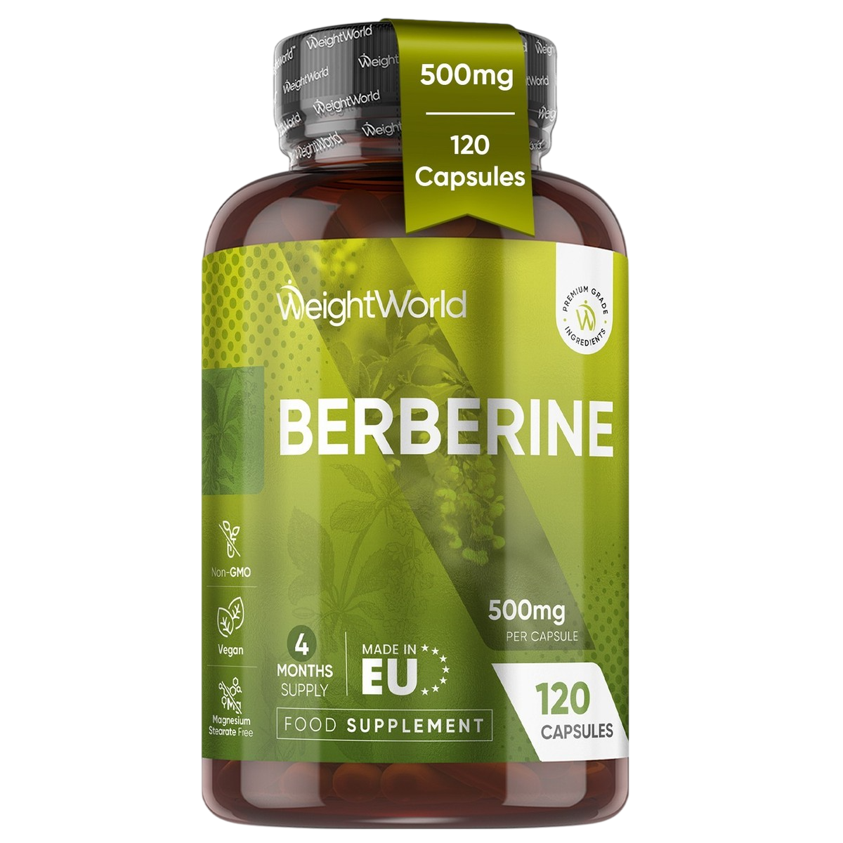 Berbérine 500 mg WeightWorld – 120 Capsules Vegan | Complément Alimentaire
