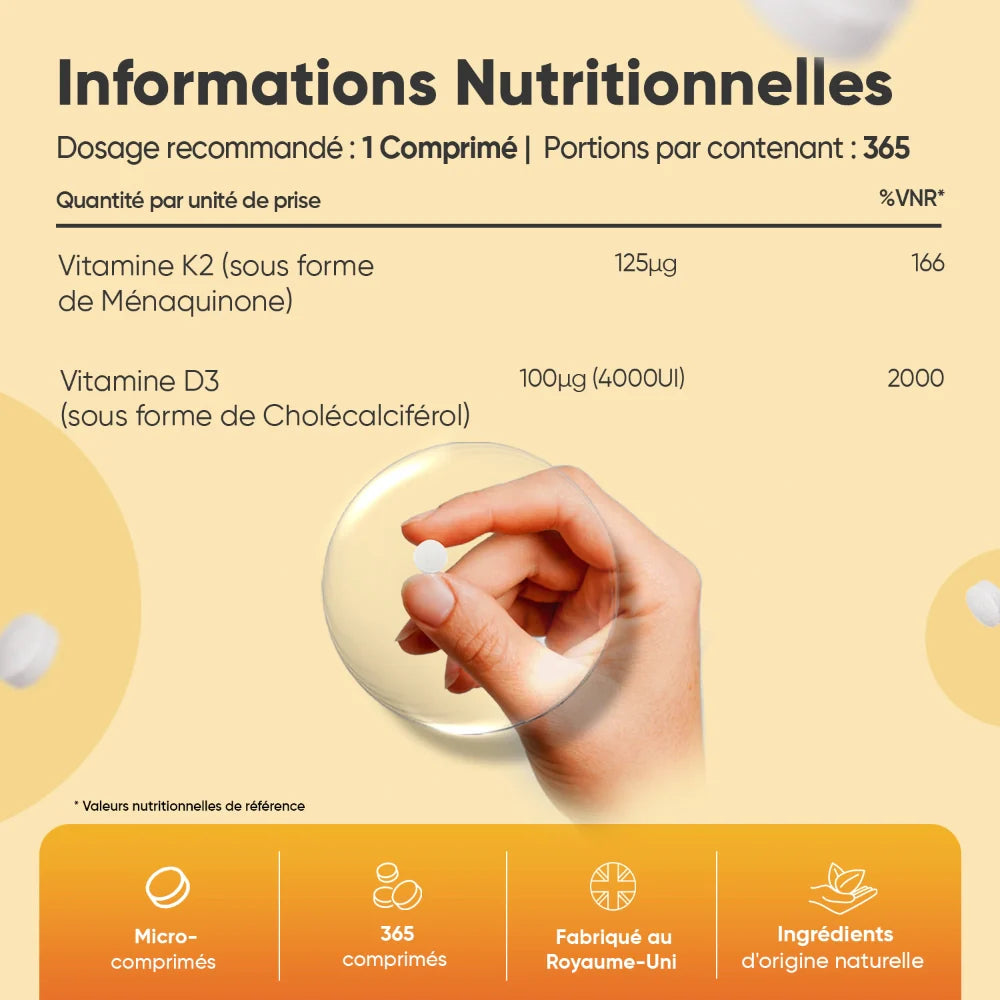 Vitamine D3 et K2 365caps Weightword