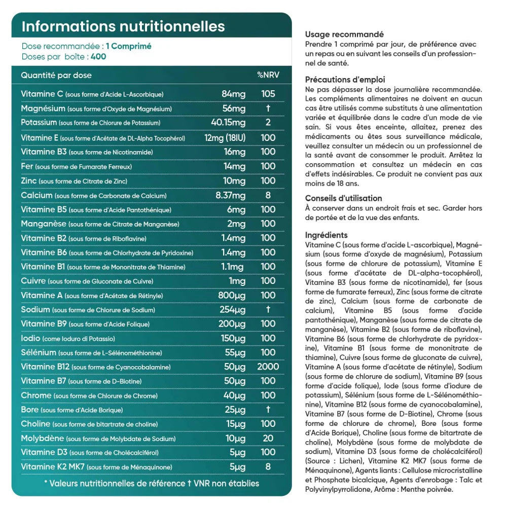 Multivitamines et Minéraux Weightword 400 caps