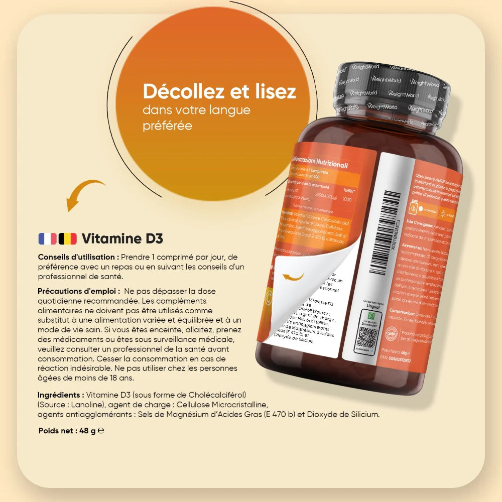 Vitamine D3 2000 UI 400caps Weightword