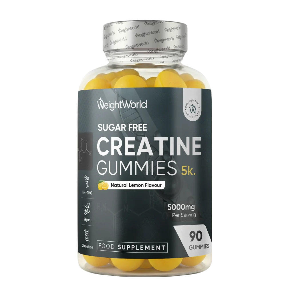 WeightWorld Creatine Gummies 5K 5000mg Sans Sucre – 90 Gummies Saveur Citron