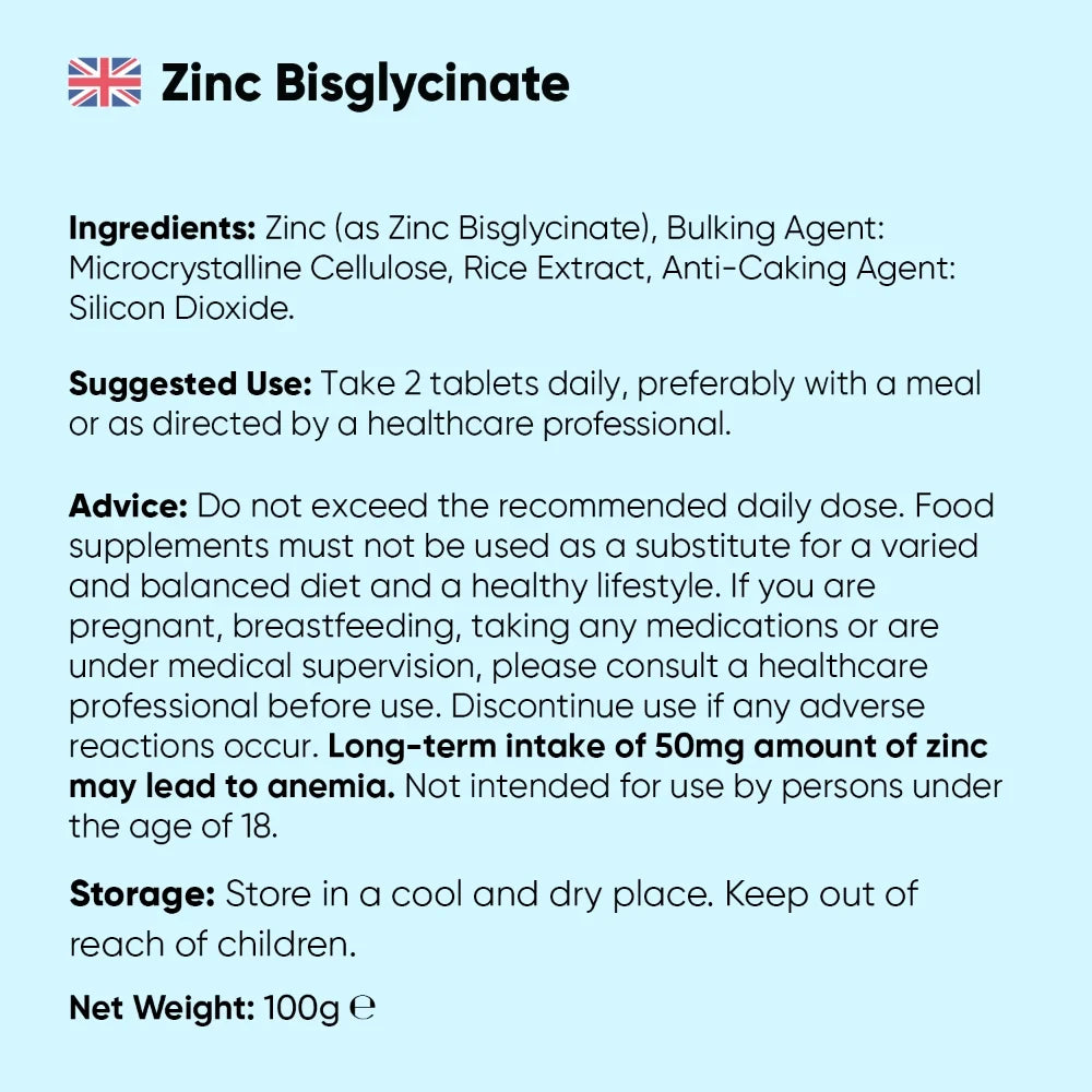 Zinc Bisglycinate – 400 Comprimés WeightWorld