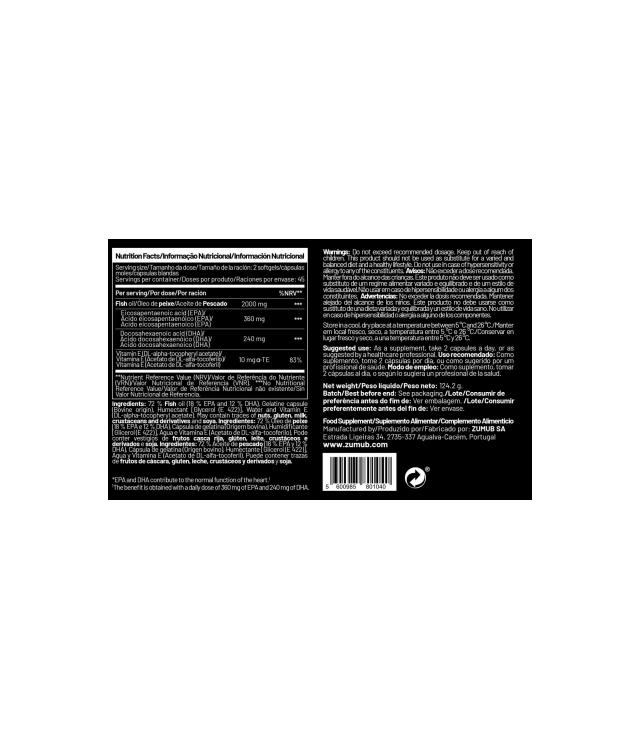 Zumub Omega 3 90 Gélules – EPA 360 mg & DHA 240 mg pour le Cœur, le Cerveau, les Articulations et le Bien-être Quotidien