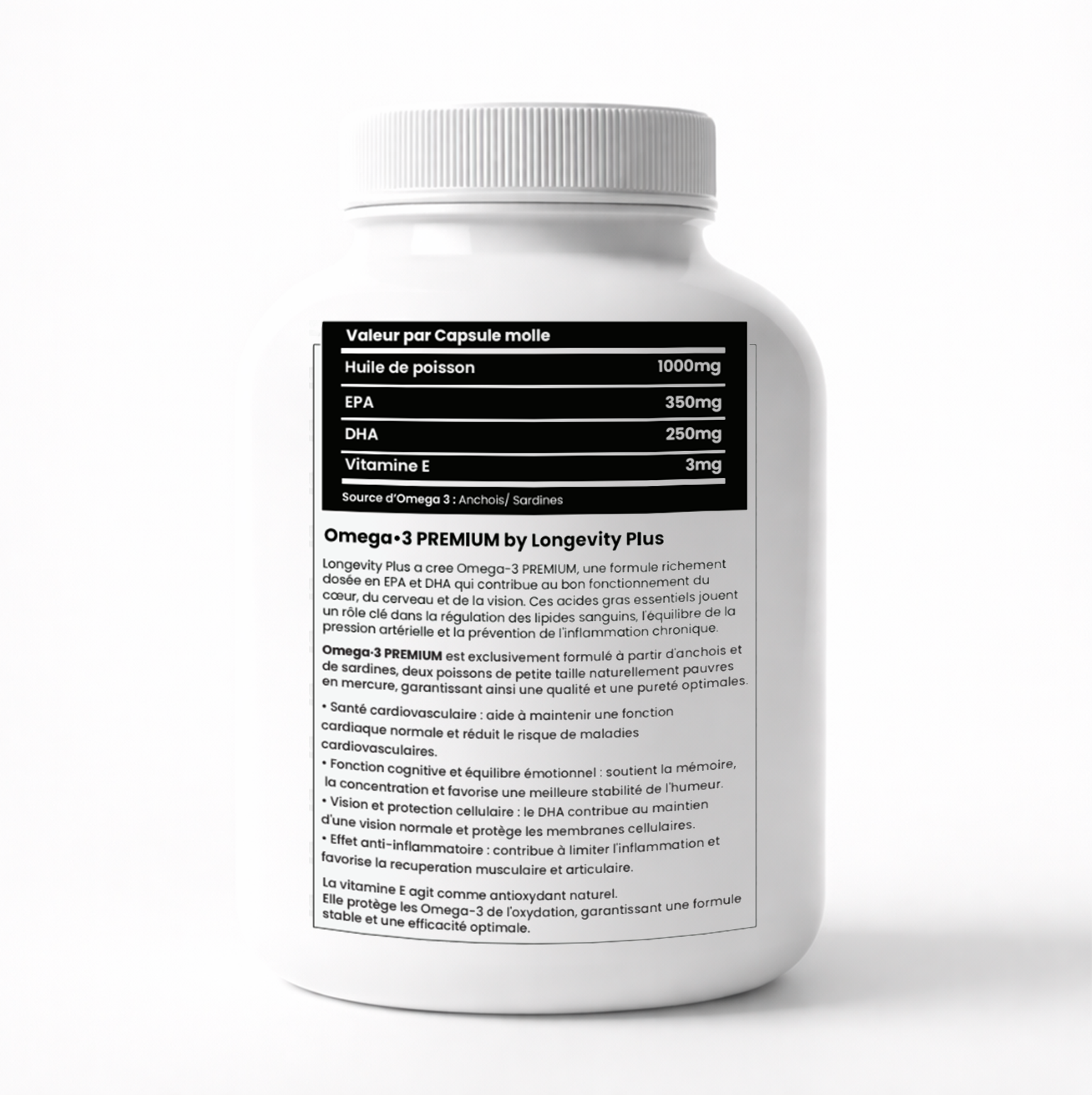 Oméga 3 Premium – Longevity Plus 120 caps