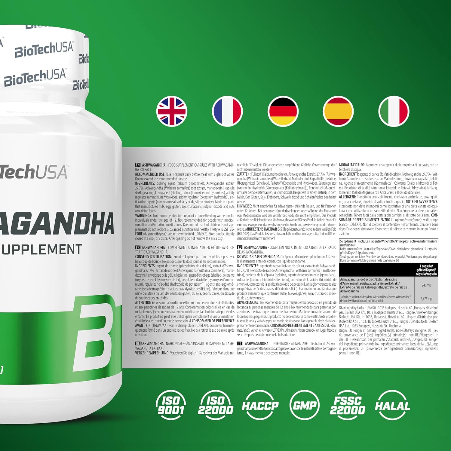 ashwagandha BioTechUSA 60 Capsules