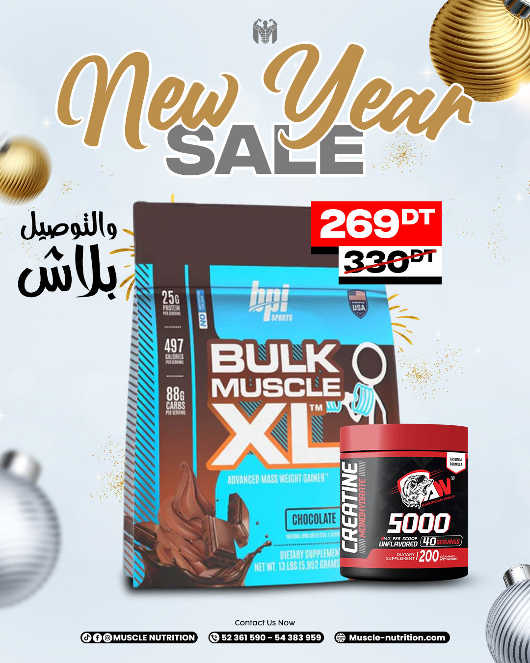 Pack Bulk muscle XL 6kg + 200g Creatine ( gratuite )