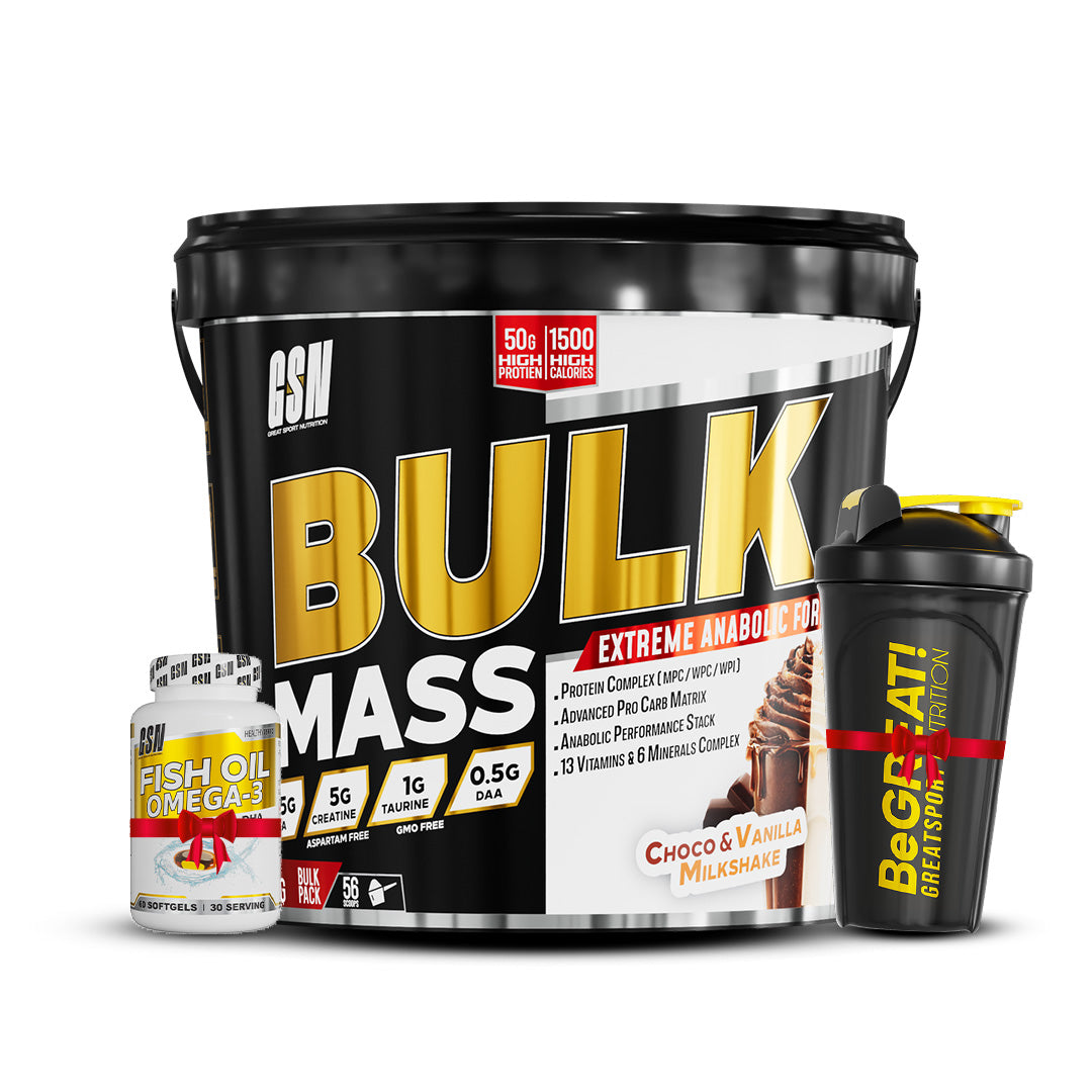 Bulk Mass 5kg + Oméga 3 + Shaker GSN