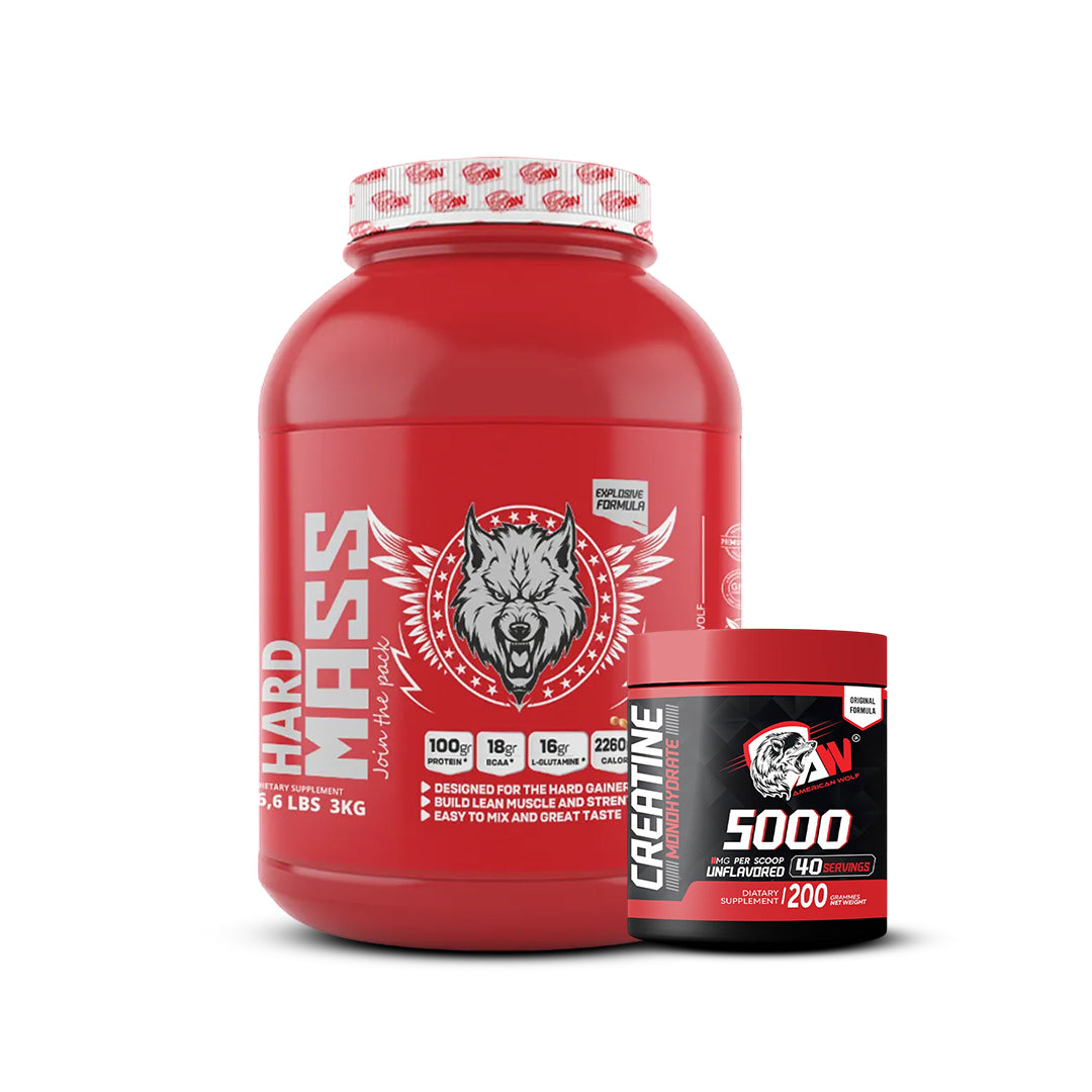 Hardmass 3kg + creatine 200g American Wolf