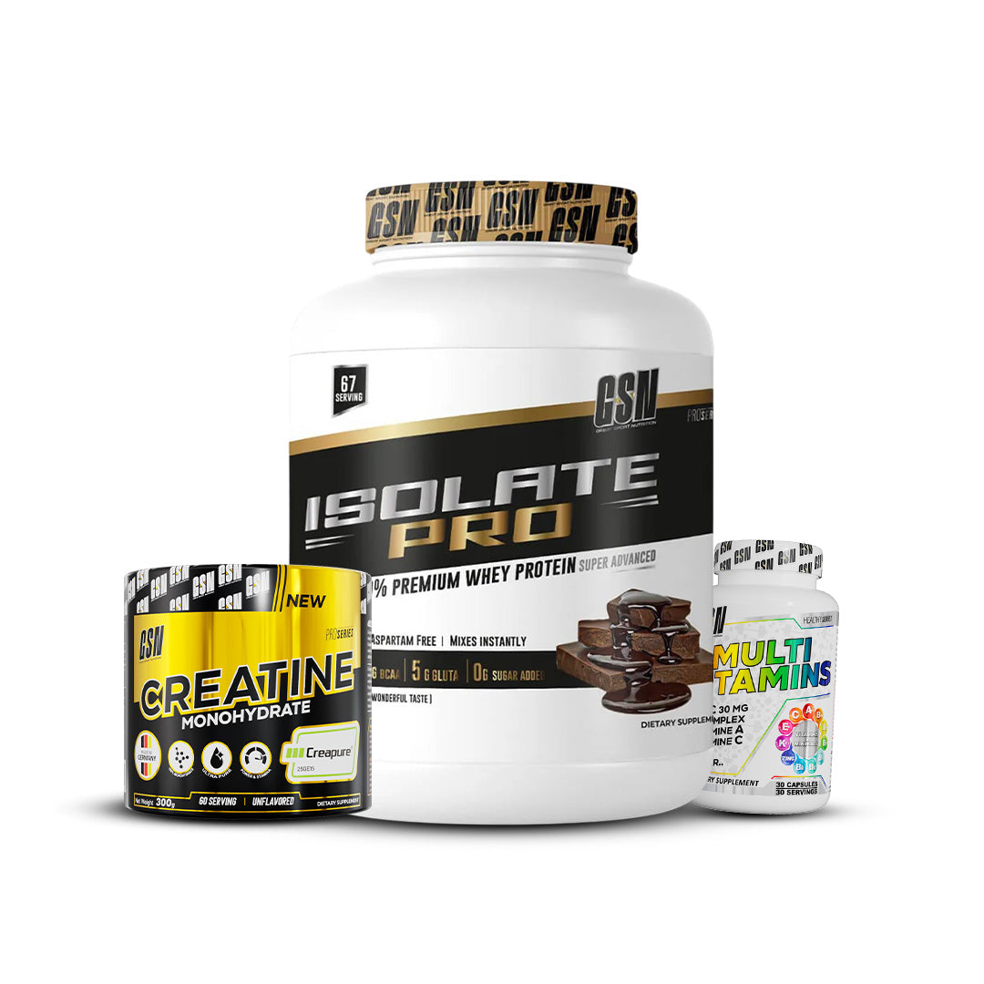 Whey Isolate 2kg + Creatine Creapure 300g + Multivitamin 30 caps GSN