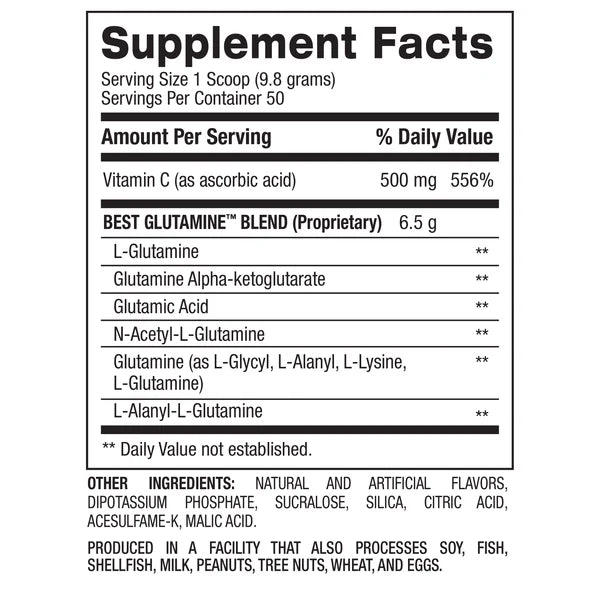 BPI Sports Best Glutamine – Glutamine en Poudre pour la Récupération Musculaire | Berry Citrus