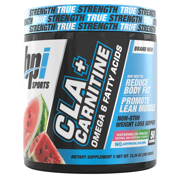 BPI Sports CLA + Carnitine – Brûleur de Graisse Sans Stimulant aux Oméga 6, Goût Watermelon Freeze,