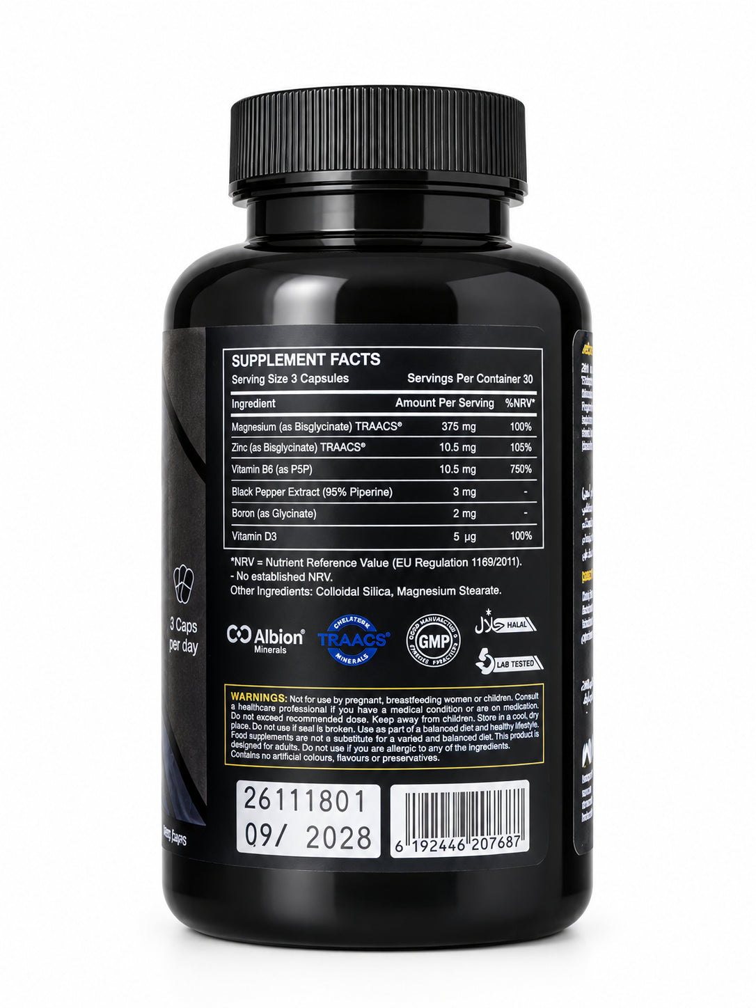 ZMA 90 Capsules – Complément Zinc, Magnésium et Vitamine B6 pour la Récupération et le Sommeil