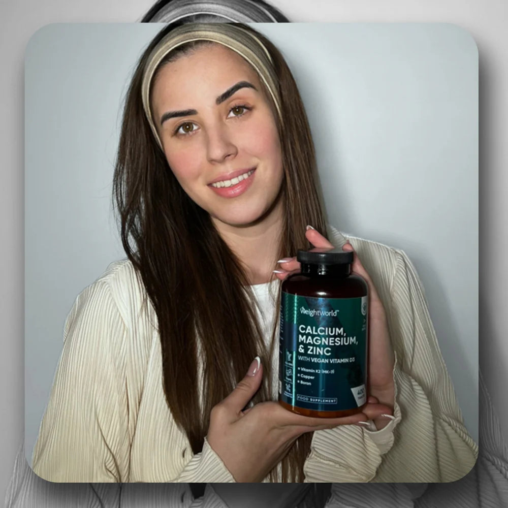 CALCIUM, MAGNESIUM & ZINC WITH VEGAN VITAMIN D3 - WEIGHTWORLD 400 TABLETS