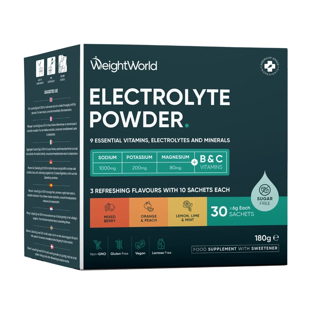WeightWorld Electrolyte Powder – Poudre d’électrolytes 30 sachets