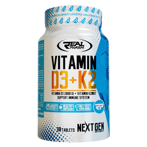Real Pharm – Vitamine D3 + K2 (90 comprimés)