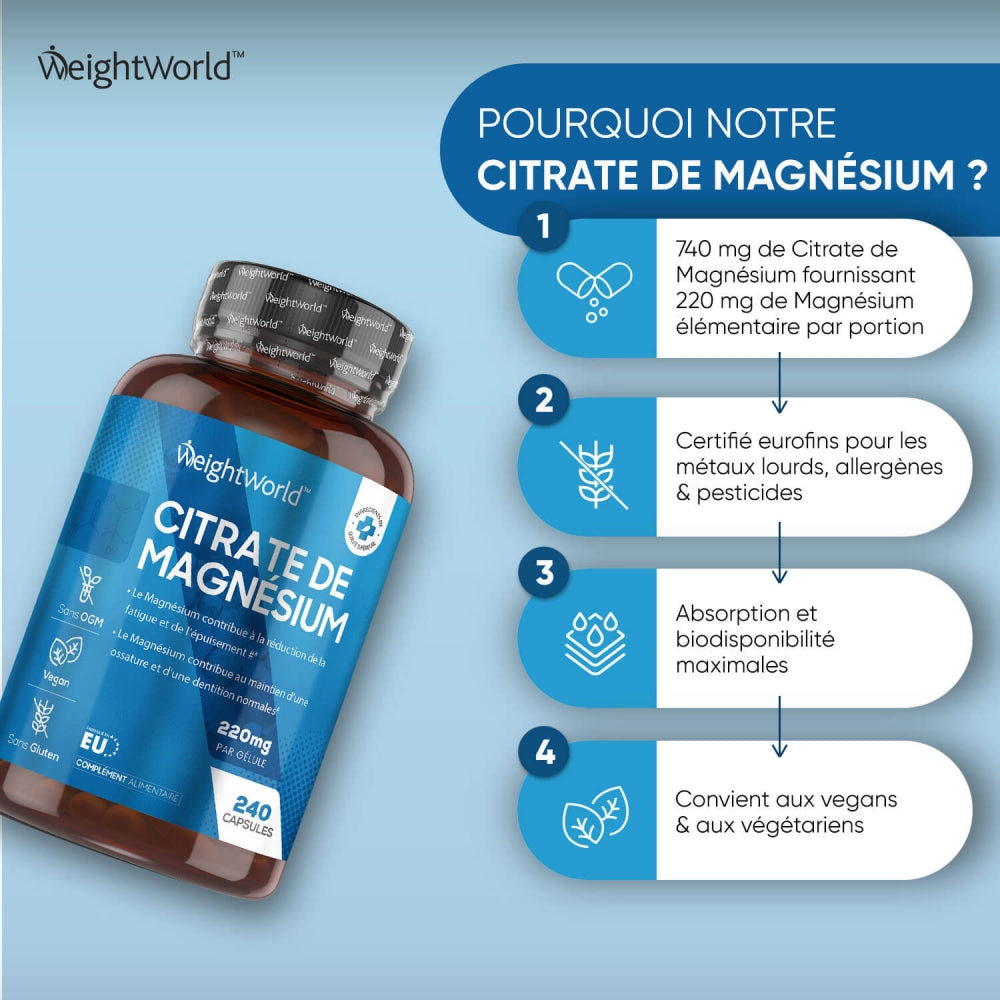 Citrate de Magnésium 240 caps