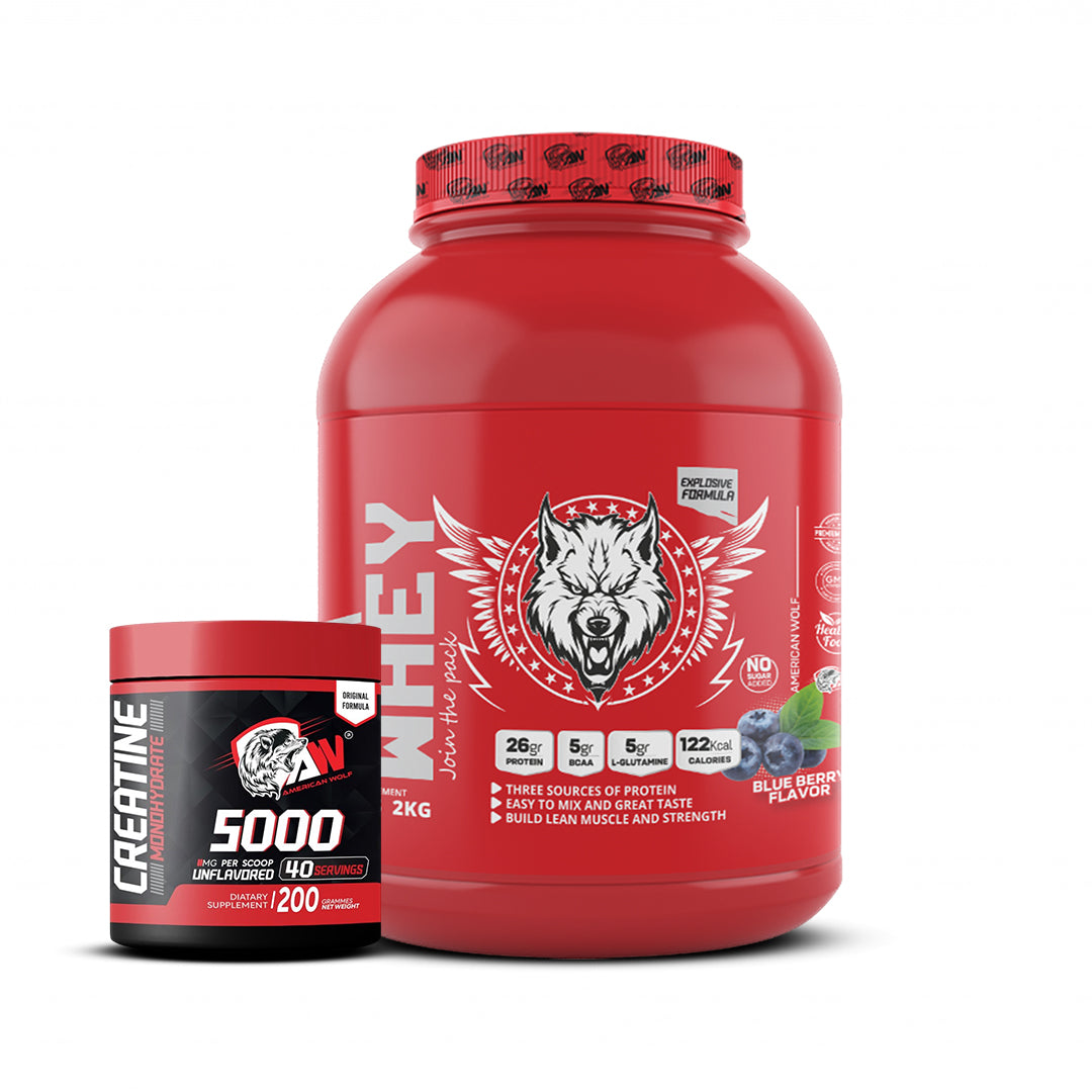 Ultra Whey 2kg + Creatine 200g - American Wolf