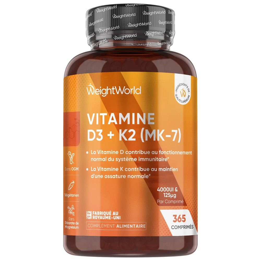 Vitamine D3 et K2 365caps Weightword